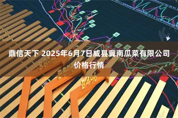 鼎信天下 2025年6月7日威县冀南瓜菜有限公司价格行情